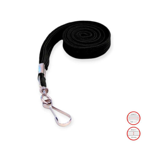 Picture of LANYARD 10MM WITH SWIVEL HOOK BLACK - 90CM LENGTH